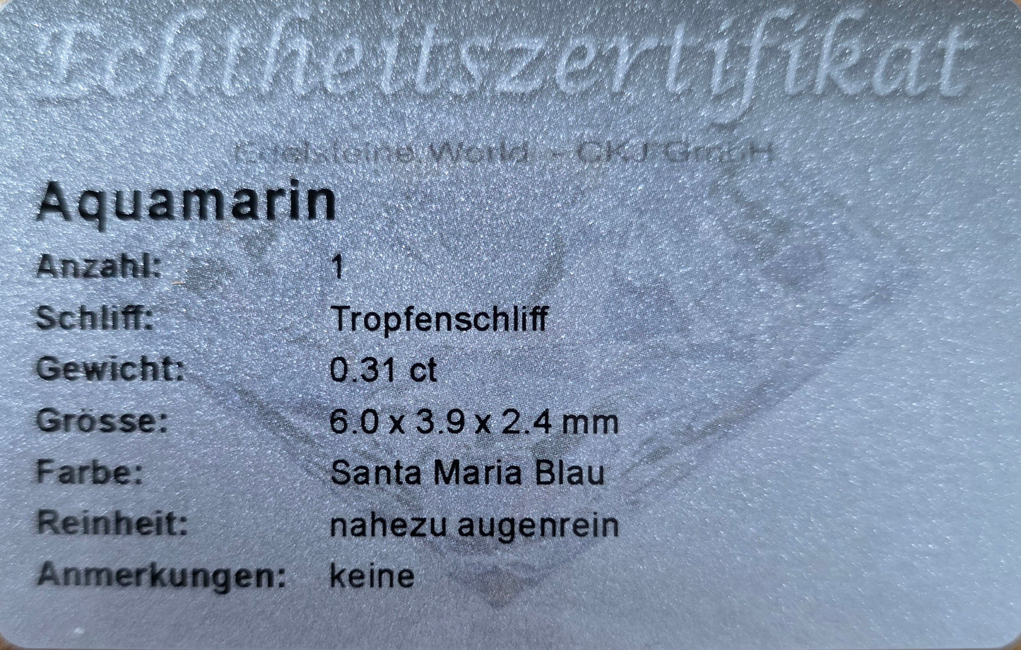 Ohrringe mit Aquamarin und Brillanten Rotgold 585 Art. Nr. 64006Aq