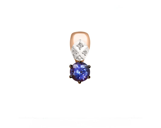 Anhänger mit Tansanit und Brillanten Russisches Rotgold 585 Art. Nr. 6034012