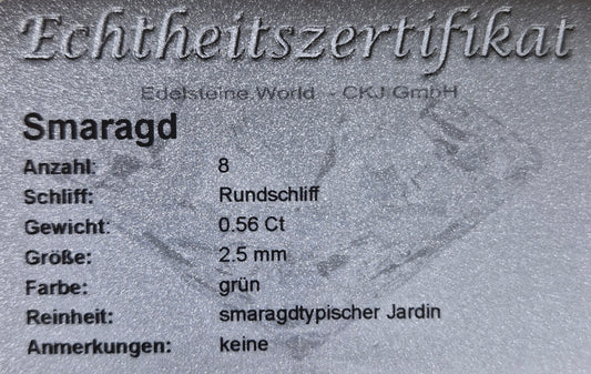 Smaragd 2,5 mm 0.07 Ct