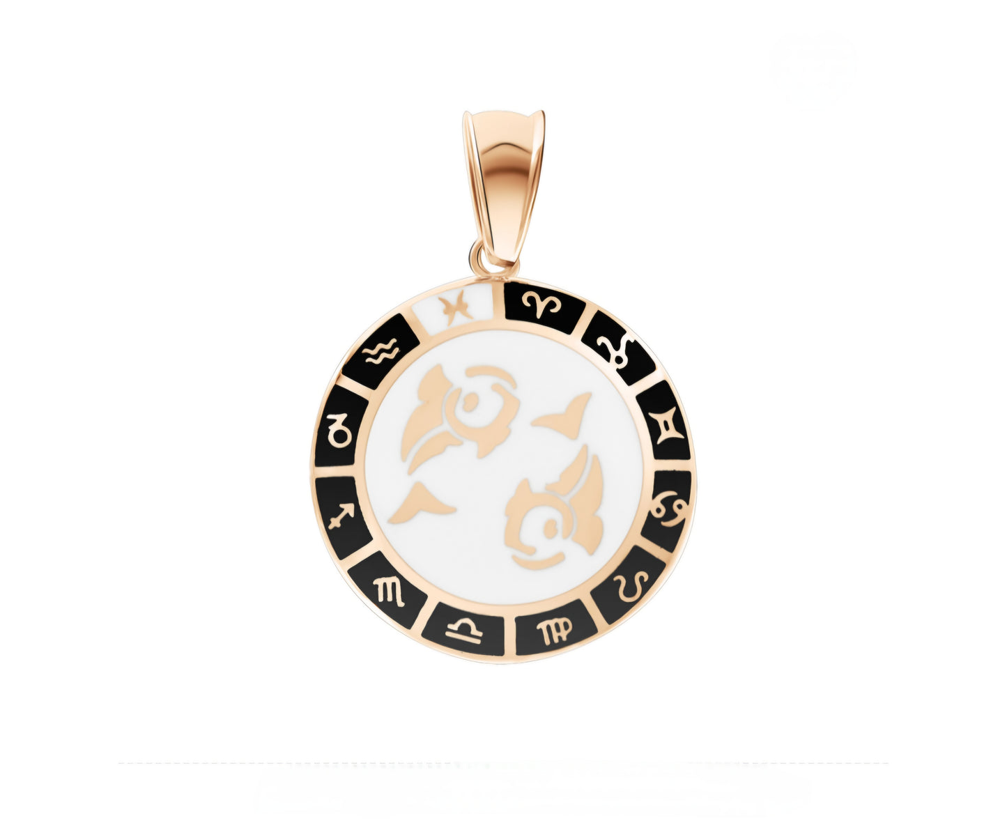 Anhänger mit Emaille Sternzeichen "Fisch" Rotgold 585 Art. Nr. 17529
