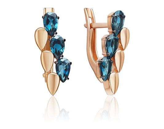 Ohrringe mit London Blue Topas Rotgold 585 Art. Nr. 02-5402-00-201-1110