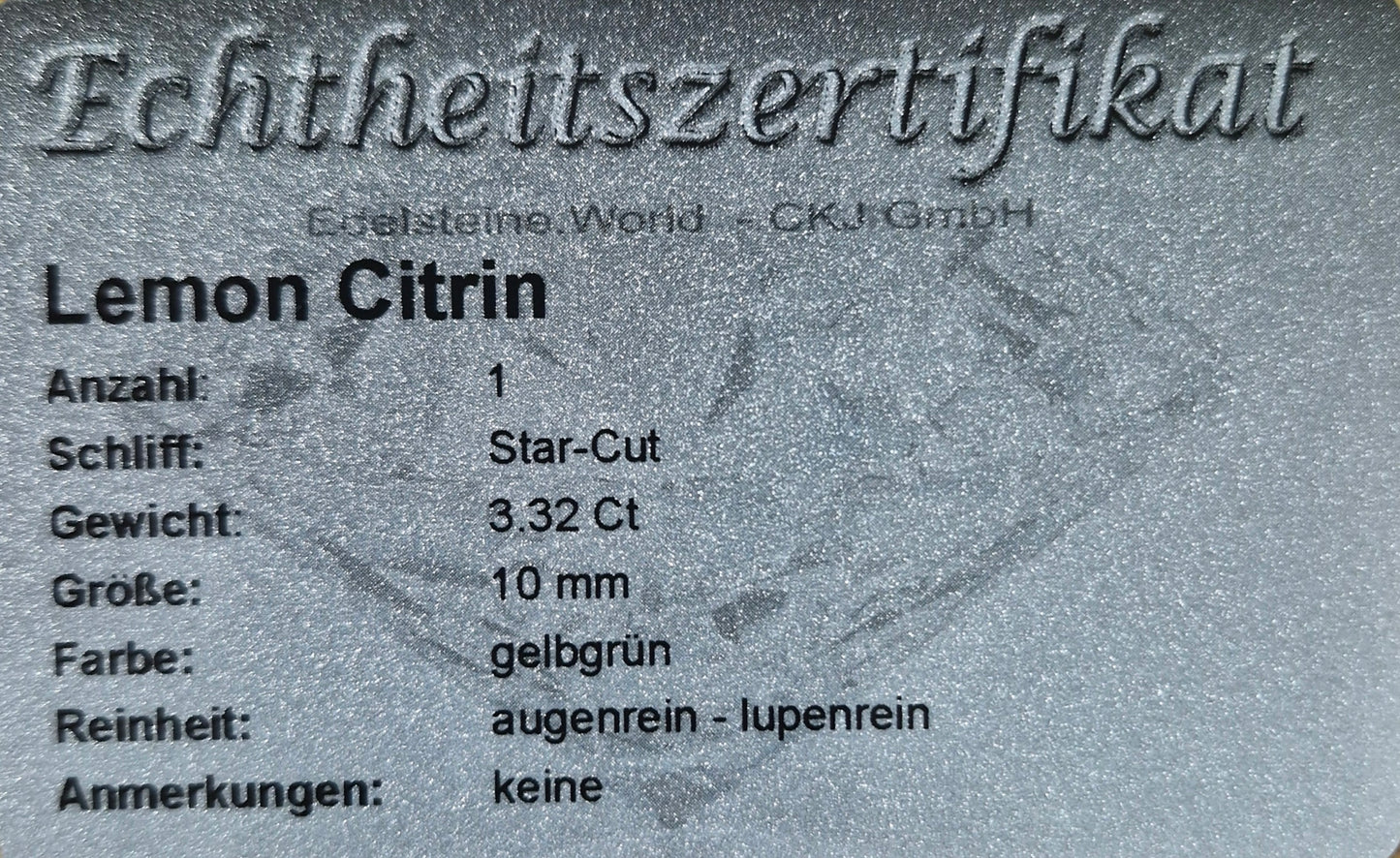 Lemon Citrin 10 mm 3.32 Ct