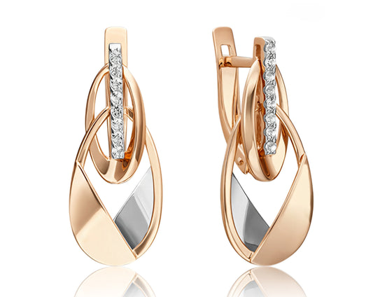 Ohrringe mit Zirkonia Rotgold 585 Art. Nr. 02-4823-00-201-1111 P