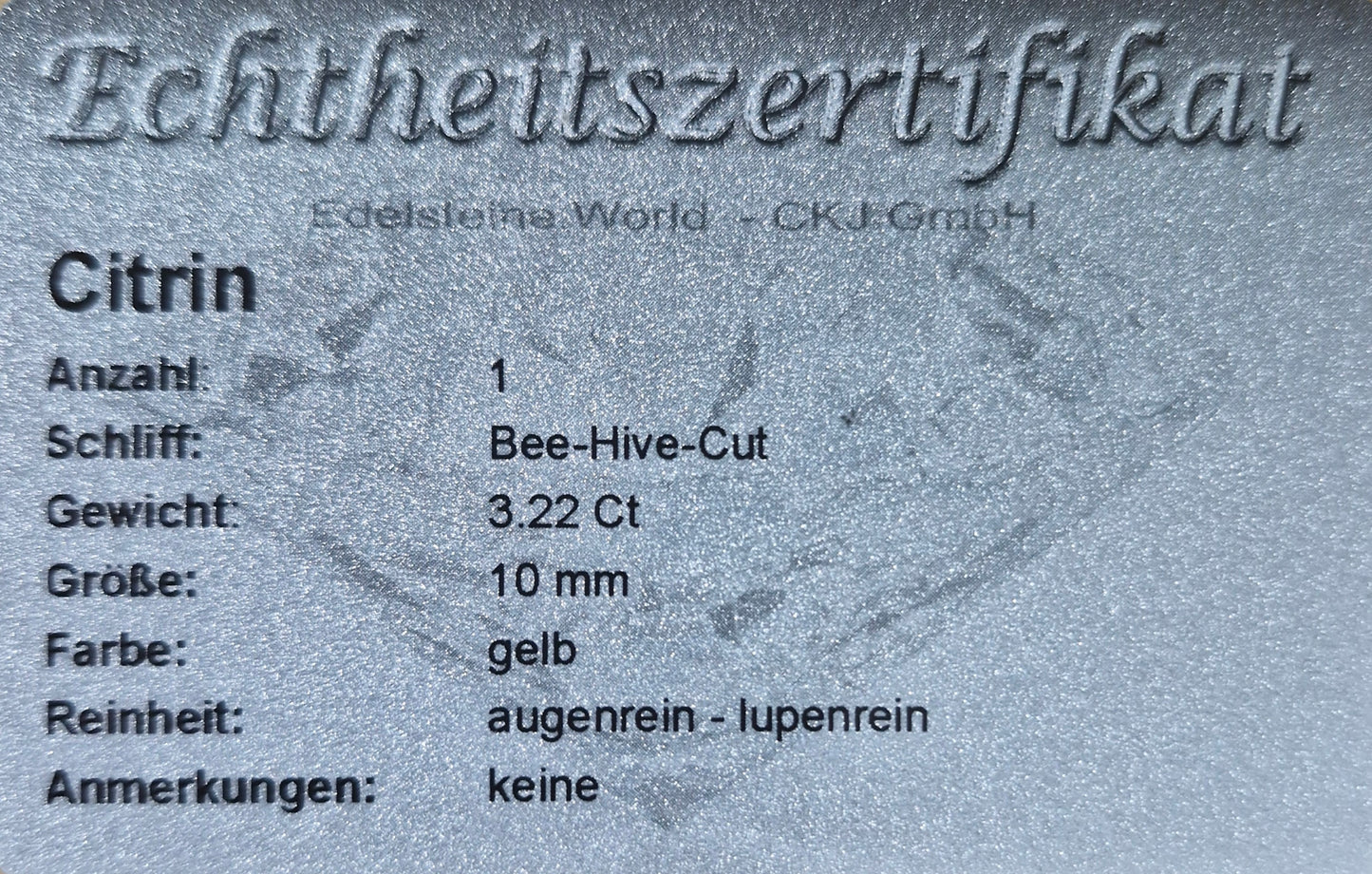 Citrin 10 mm 3.22 Ct