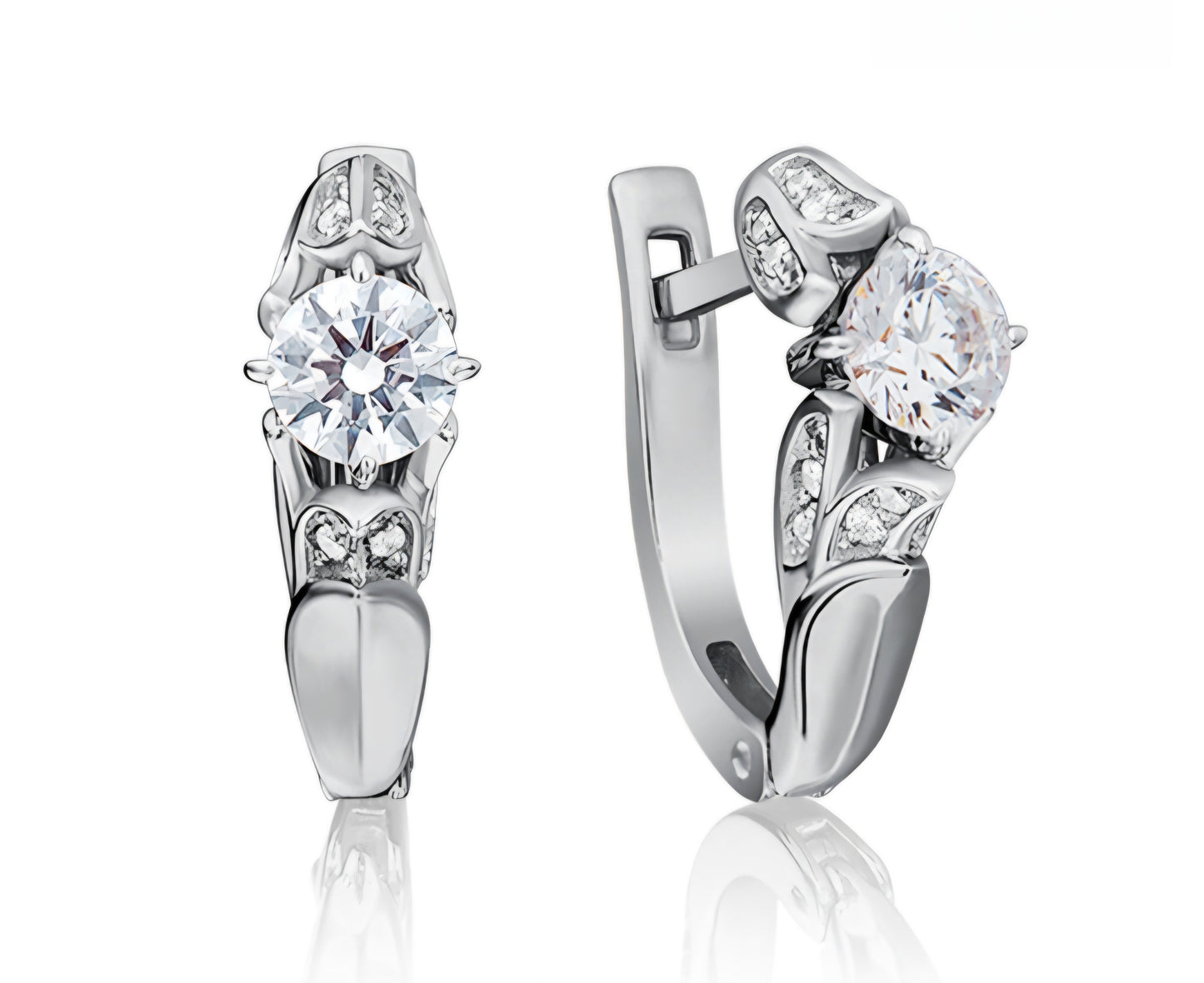 Ohrringe mit Zirkonia Weißgold 585 Art. Nr. 02-4296-501-1120-38 P