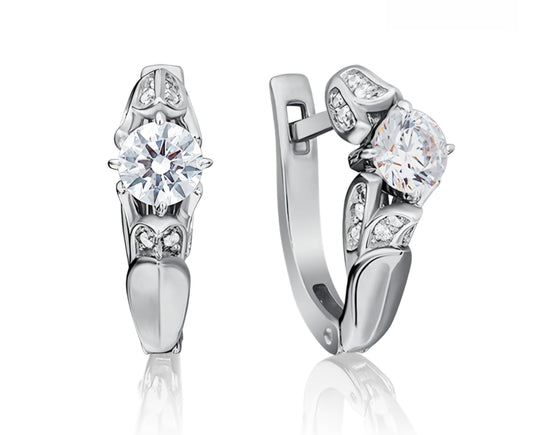 Ohrringe mit Zirkonia Weißgold 585 Art. Nr. 02-4296-501-1120-38 P