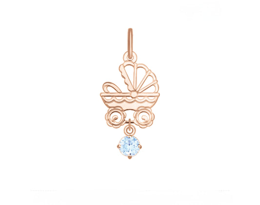 Anhänger mit Zirkonia Russisches Rotgold 585 Art. Nr. 035099