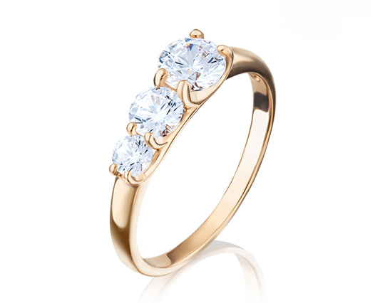 Ring mit Zirkonia Rotgold 585 Art. Nr. 01-3971-00-501-1110-38